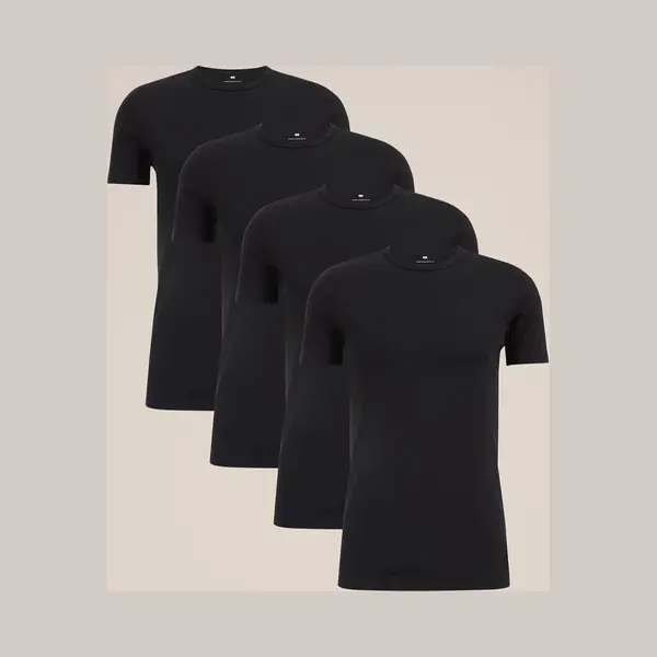 We Fashion Heren T-shirt, 4 Pack - Maat L thumbnail