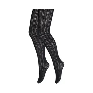 Panty - Meisjes - Ajour - Zwart - Maat 98/104
