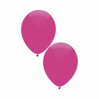 Bellatio Decorations Ballonnen - 10 Stuks - Donkerroze - 27 Cm - Helium Of Lucht - Verjaardag / Versiering