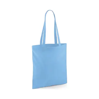 Draagtasje Met Hengsels - Lichtblauw - 42 X 38 Cm - Katoen - 10 Liter - Boodschappen - Gymtas - Voor Kinderen En Volwassenen