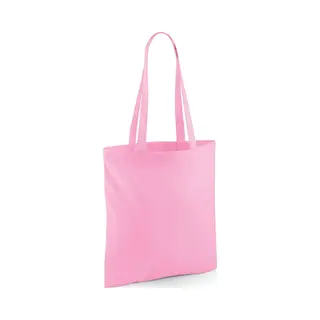 Draagtasje Met Hengsels - Lichtroze - 42 X 38 Cm - Katoen - 10 Liter - Boodschappen - Gymtas - Voor Kinderen En Volwassenen