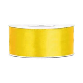 Partydeco Cadeaulint - Geel - 2, 5 Cm X 25 Meter - Satijn - Sierlint - Inpakken - Decoratie
