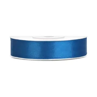 Decoratie Satijn Sierlint - Blauw - 12 Mm X 25 Meter - Cadeaulint Satijnlint - Hobby/knutsel Materiaal