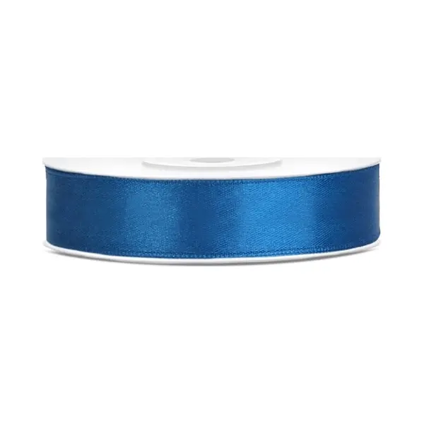 Decoratie Satijn Sierlint - Blauw - 12 Mm X 25 Meter - Cadeaulint Satijnlint - Hobby/knutsel Materiaal thumbnail