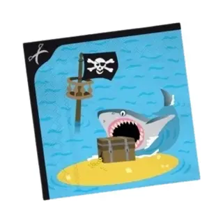 Tafel Feest Servetten In Thema Piraten Eiland - 20x Stuks - 33 X 33 Cm - Papier - Kinderfeestje - Verjaardag Thema