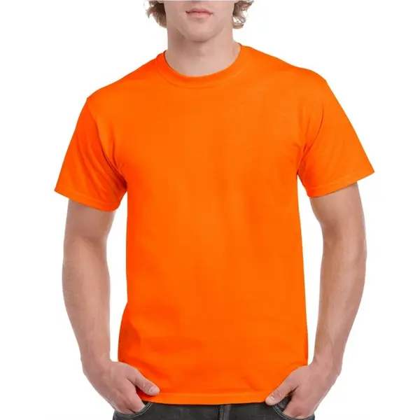 Gildan Fel Oranje Basic T-shirt - Voor Heren - 100% Katoen - Korte Mouwen - Ronde Hals - Koningsdag - Supporters Xxl thumbnail