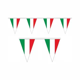 Italie Vlaggetjes Slinger - 5 Meter - Landen Thema Feestartikelen/versieringen - Puntvlaggen - Polyester