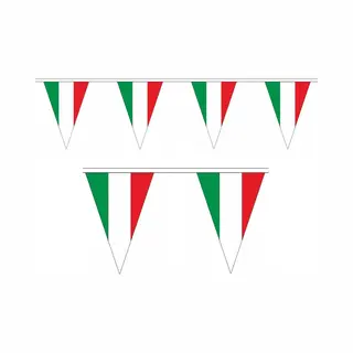 Italie Vlaggetjes Slinger - 20 Meter - Landen Thema Feestartikelen/versieringen - Puntvlaggen - Polyester