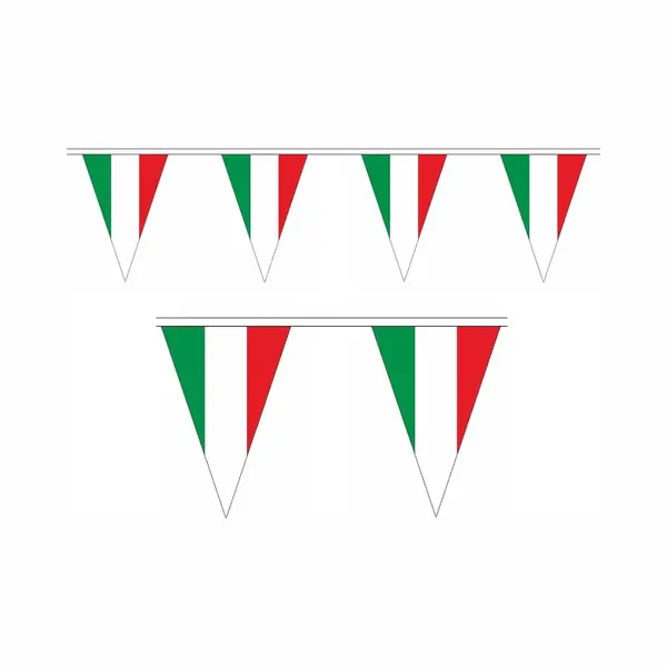 Italie Vlaggetjes Slinger - 20 Meter - Landen Thema Feestartikelen/versieringen - Puntvlaggen - Polyester thumbnail