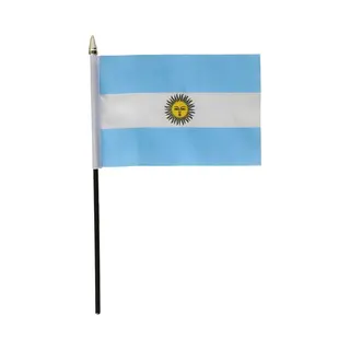 Argentinie - Mini Vlaggetje Van 10 X 15 Cm Op Stokje - Landen Vlag - H27 Cm - Polyester