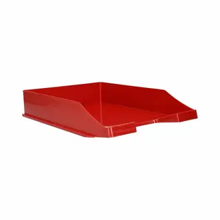 Kantoor Brievenbakjes - 5x - A4 Formaat - Kunststof - Rood - Stapelbaar - Documenten Bakjes