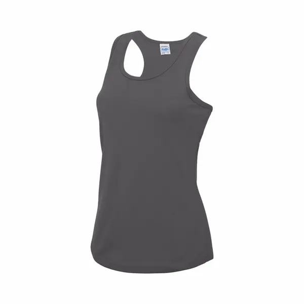 AWDis Hoods AWDis Sport Singlet Voor Dames - Donkergrijs - Mouwloos Shirtje - Polyester - Lucht Doorlatend - Snel Drogend L thumbnail