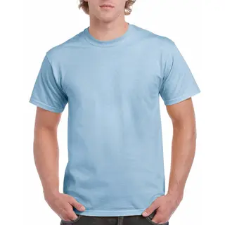 Gildan T-shirts Lichtblauw Voor Heren - Zware 200gr Kwaliteit - Basic Shirts - Katoen - Korte Mouwen - Comfort Pasvorm L