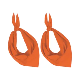 Kariban 2x Zakdoek Bandana Oranje - Hoofddoekjes
