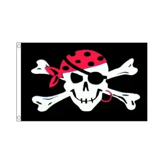Piratenvlag One Eyed Jack - 150 X 90 Cm - Piraten Vlaggen - Polyester - Versiering - Thema Party - Feestartikelen