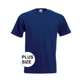 Fruit of the Loom Grote Maten Basic Navy Blauw T-shirt Voor Heren - Voordelige Katoenen Shirts 4XL (48/60)