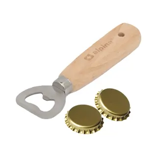 Flessenopener - 2x - Hout/metaal - 14 Cm - Bierflesje Opener