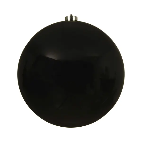 Decoris Kerstbal - Zwart - Groot - 20 Cm - Kunststof - Glans - Kerstversiering thumbnail