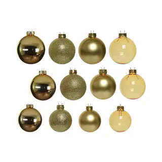 Decoris Kerstballen - 42x - Goud - Glas - 5-6-7 Cm - Mat/glans/glitter - Kerstversiering - Kerstboomversiering