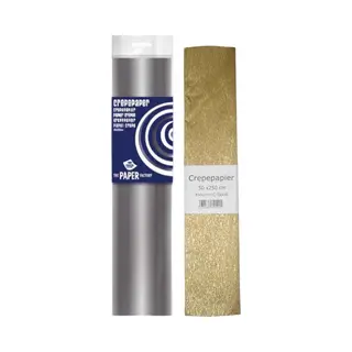 Haza 2x Crepe Papier Gekleurd Goud/zilver Pakket 250 X 50 Cm - Knutselen Met Papier - Knutselspullen
