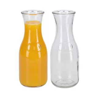 Glazen Water Karaf - 2x - Sap/wijn Karaf - Van 0, 5 Liter - Karaffen - Tafel / Keuken - Artikelen - Sapkan - 8 X 20 Cm