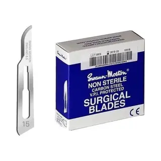 Swann Morton Mesjes Niet Steriel Nr 15 - Scalpel Mesjes - Rvs - Past Op Houder Nummer 3 - Scalpelmessen - Pedicure Mesjes - Scalpel Pedicure