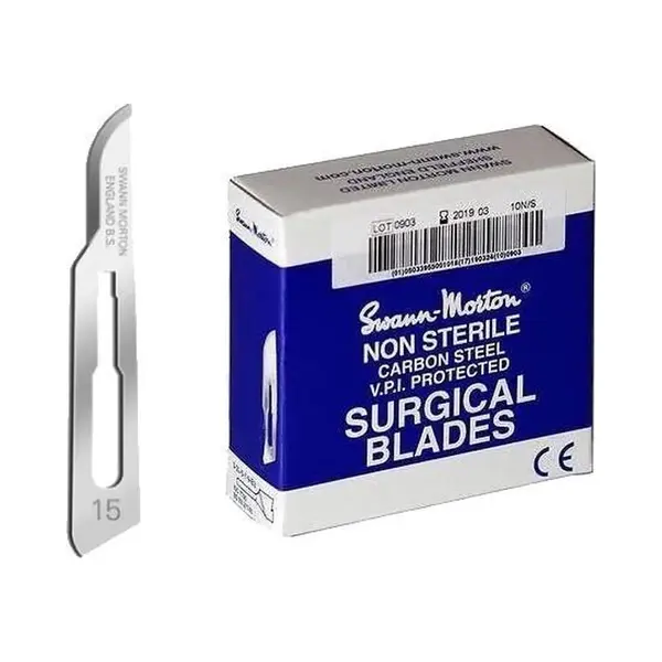 Swann Morton Mesjes Niet Steriel Nr 15 - Scalpel Mesjes - Rvs - Past Op Houder Nummer 3 - Scalpelmessen - Pedicure Mesjes - Scalpel Pedicure thumbnail