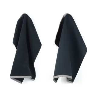 Luxe Keukendoek En Theedoek Effen Zwart - Bunzlau Castle - 100% Biologisch Gots Katoen - Keukentextiel Set