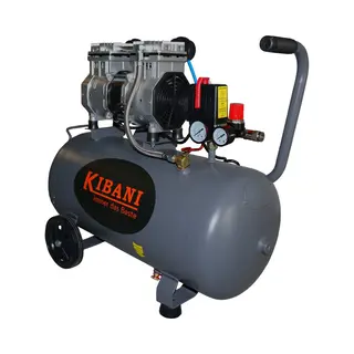 Kibani Super Stille Compressor 50 Liter – Olievrij – 8 Bar – 63 Db – Super Silent - Low Noise - Compressoren - 50L
