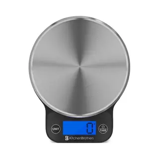KitchenBrothers Keukenweegschaal - Weegschaal Keuken Digitaal - 1 G Tot 6 Kg - Tarra Functie - Rvs/Zwart