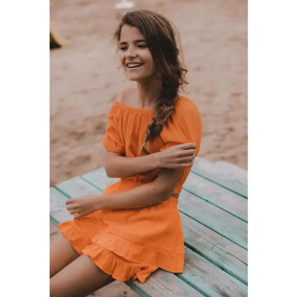 Looxs Revolution Looxs 10sixteen 2513-5188-259 Meisjes Blouse - Maat 176 - Oranje Van 85% Cotton 15% Spandex thumbnail
