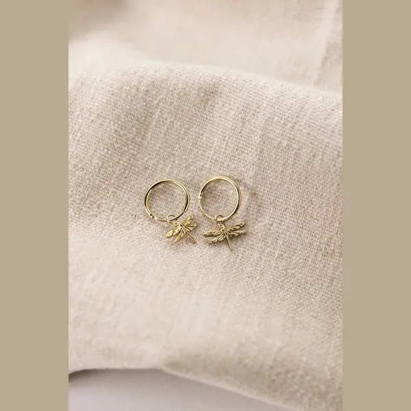 Sissy-Boy Goldplated Oorbellen Met Libelle thumbnail