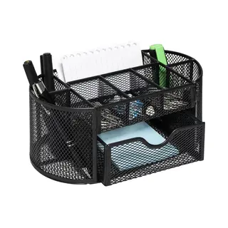 Quvio Bureau Organizer / Bureau Accessoires / Bureau Organizer Pennenbak / Desk Organizer / Pennenbak / Pennenbakje / Pennenhouder - 9 Vakken - Staal