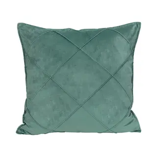 Quvio Kussensloop Geruit - Kussensloop - Kussenhoes - Kussenhoesje - Sierkussen - Kussenbeschermer - Omtrek Kussen - Fluweel - 50 X 50 Cm - Eucalyptus