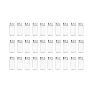 Krumble Kruidenpotjes Set Van 30 - 120 Ml - Kruidenstrooier - Strooibus - Met Strooideksel - Opbergpotjes - Vierkant - Glas - Met Aluminium Deksel -