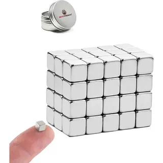 Brute Strength - Super Sterke Magneten - Vierkant - 5 X 5 X 5 Mm - 60 Stuks - Neodymium Magneet Sterk - Magneten Koelkast - Whiteboard Magneten -