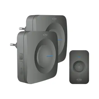 Arborescence Elro DB3000 Draadloze Deurbel - 2x Stekkerontvanger - 64 Melodieën - Draadloos Bereik , 300m - Zwart Zwart