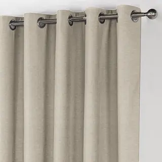 Maroyathome Lemoni - Gordijn - Verduisterend - Met Ringen - Kant En Klaar - 300 X 260 Cm - 300 Cm Breedte En 260 Cm Lengte - Chroom Wit - 1 Stuk