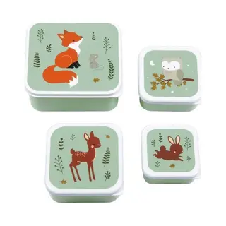 A Little Lovely Company Ein kleines liebes Unternehmen SBSEFF45 Lunchbox-Set aus Kunststoff Mehrfarbig 4 Stück(e)