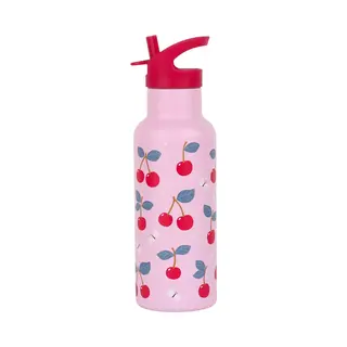 A Little Lovely Company - Edelstahl Trinkflasche Xl | Kinder | Trinkflasche 500 Ml, Kalte Getränke (Kirschen)