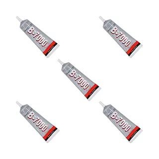 Mmobiel Pack Of 5 B-7000 15ML Multipurpose High Performance Industrial Glue Semi Fluid Transparent Adhesive 15 Ml 0, 51fl.oz Incl. Precision Tips For