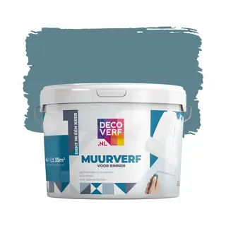 Decoverf.nl Decoverf Muurverf Mat Oceaanblauw, 4L
