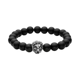 Fako Bijoux® - Buddha Armband - Leeuw - Zwart - Zilverkleurig
