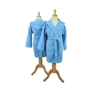 Artg® Boyzz & Girlzz - Kinder Badjas Met Capuchon - Aquablauw (Aqua Blue) - Maat 164/176