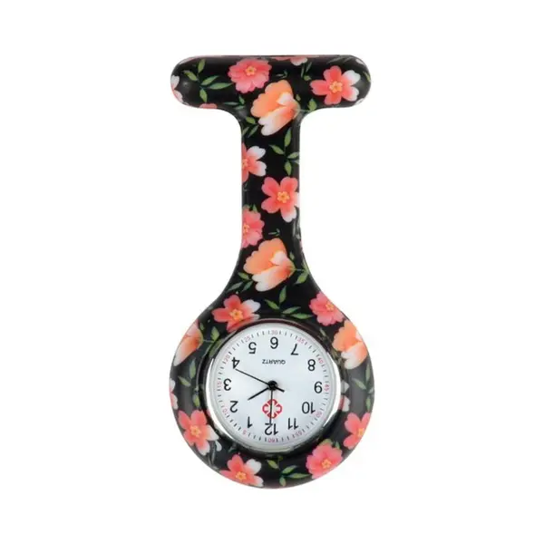 Fako® - Verpleegstershorloge - Zusterhorloge - Verpleegster Horloge - Siliconen Print - Bloementuin thumbnail