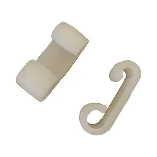 Abc-Led 2x Dubbele Haak Voor Elastiek - 10 / 6mm - Wit