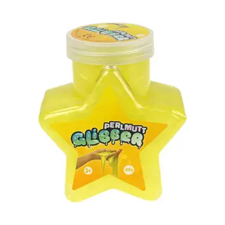 Glibber Slijm In Sterrenpot - Geel - Glitter - Slijm / Kunststof - 200 Gram - 3+