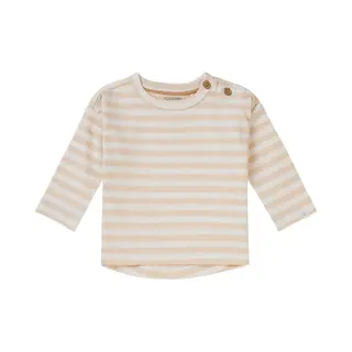 Noppies Unisex Tee Bhisho Long Sleeve Stripe Unisex T-shirt - Biscotti - Maat 56