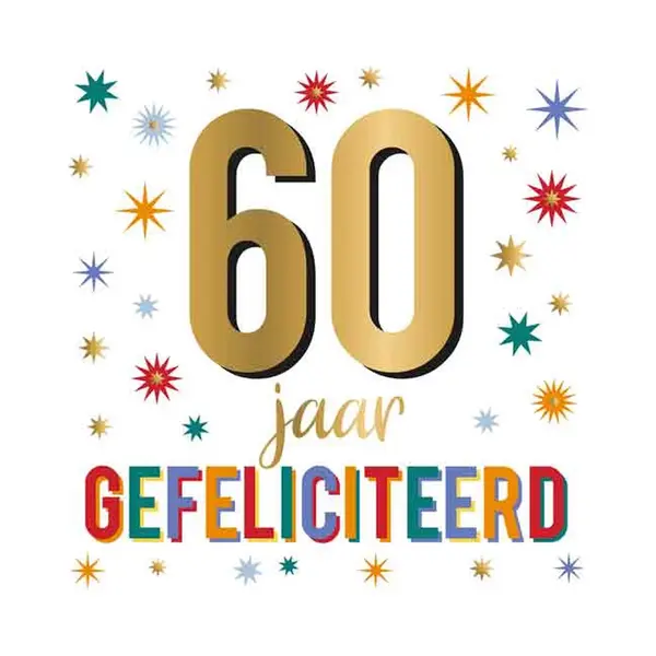 Artige Verjaardagskaart - Daisy - 60 Jaar- Xl Formaat - 1 Stuk thumbnail
