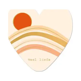 Wenskaart - -Veel Liefs - Valentijn - Juf - Meester - Liefde - Kaart Met Standaard - Hart Van Goud - Artige